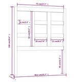 Bed Headboard 80.5X4X100 Cm Solid Wood Pine
