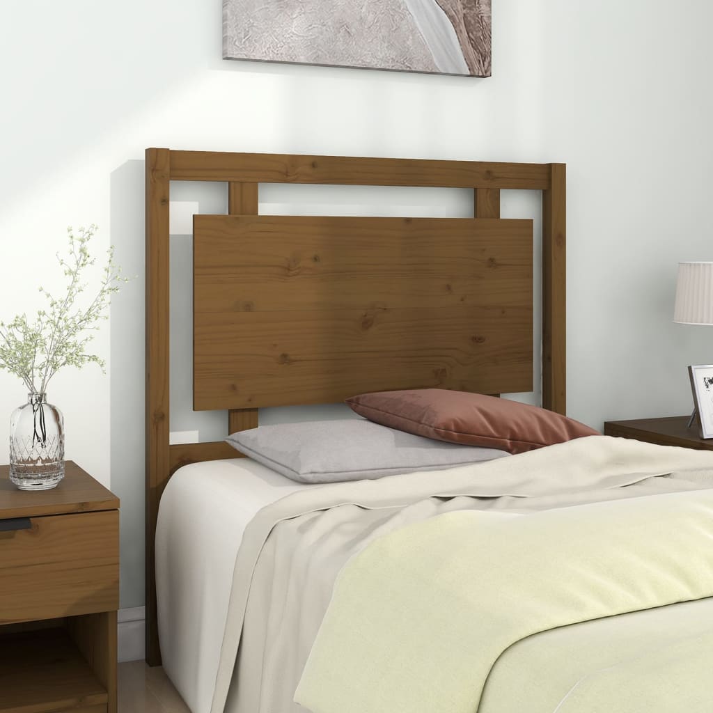 Bed Headboard 105.5X4X100 Cm Solid Pine Wood
