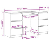Writing Desk 140X50X77 Cm Engineered Wood