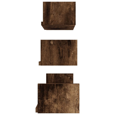 Wall Display Shelves 3 Pcs Engineered Wood