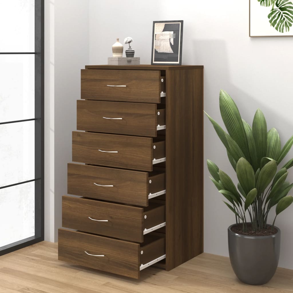 Sideboard With 6 Drawers 50X34X96 Cm Engineered Wood