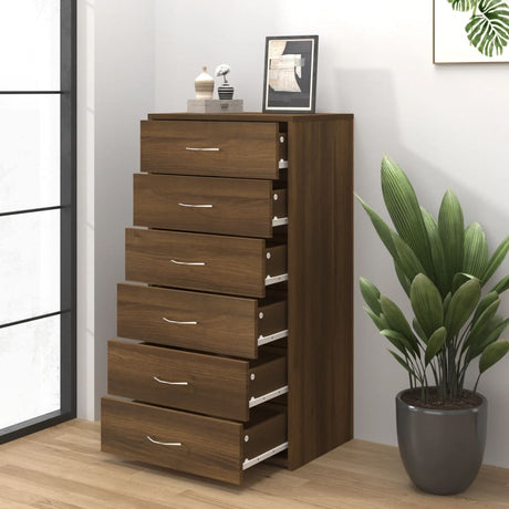 Sideboard With 6 Drawers 50X34X96 Cm Engineered Wood