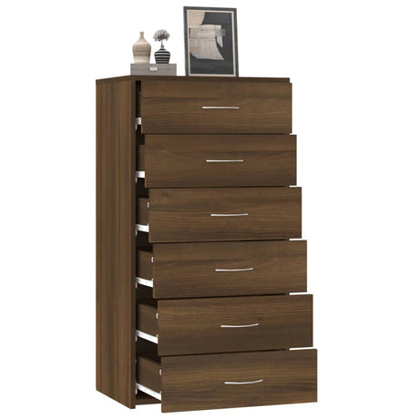 Sideboard With 6 Drawers 50X34X96 Cm Engineered Wood