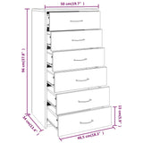 Sideboard With 6 Drawers 50X34X96 Cm Engineered Wood
