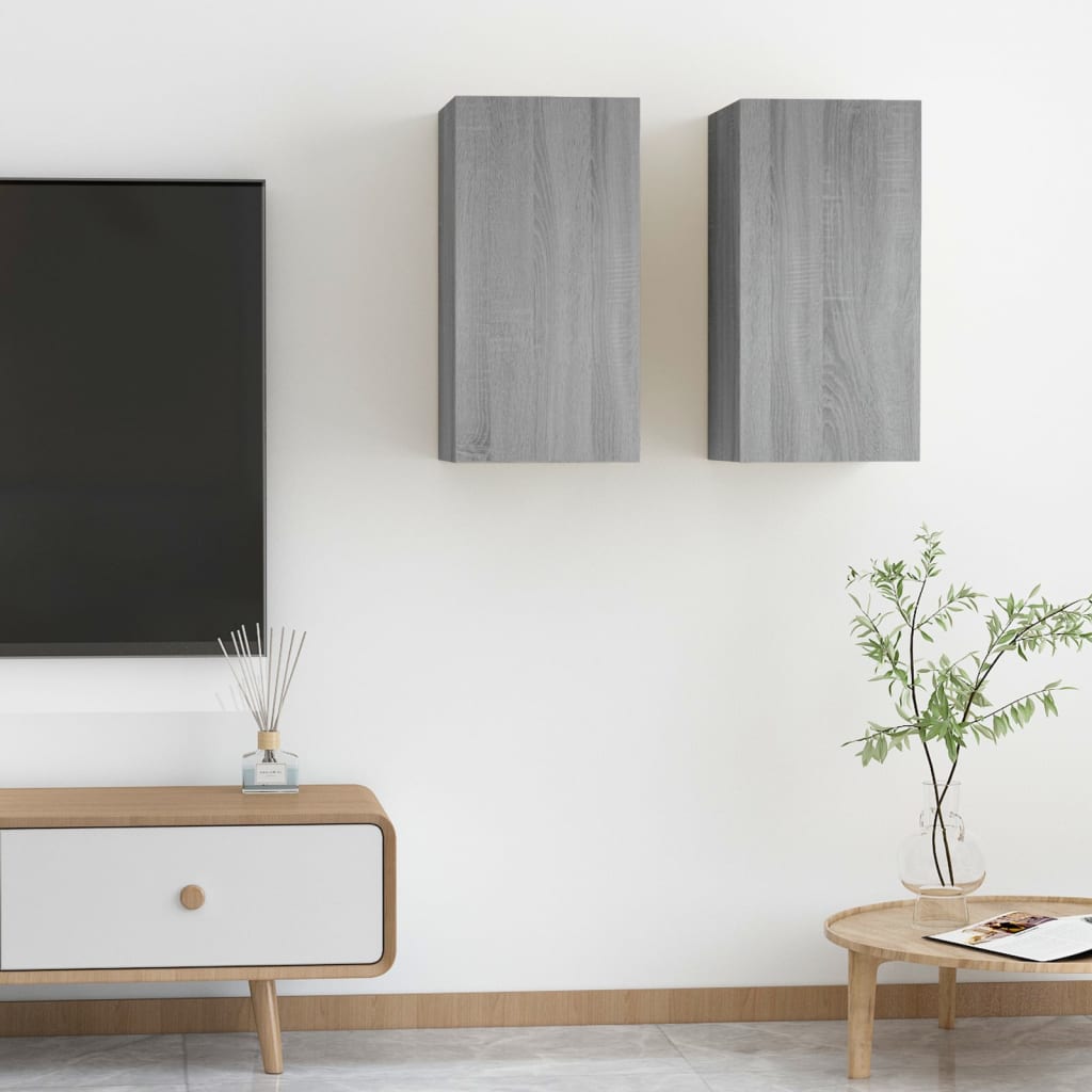 Tv Cabinet 2 Pcs 30,5X30X Engineered Wood