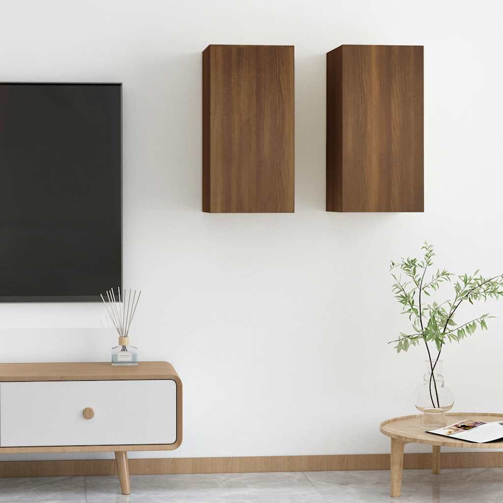 Tv Cabinet 2 Pcs 30,5X30X Engineered Wood