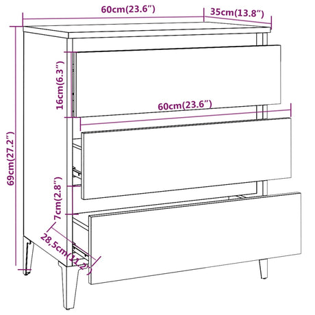 Sideboard 60X35X69 Cm Engineered Wood