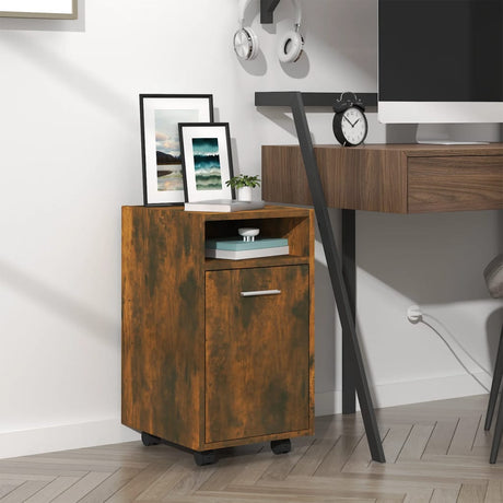 Side Cabinet With Wheels 33X38X60 Cm Engineered Wood
