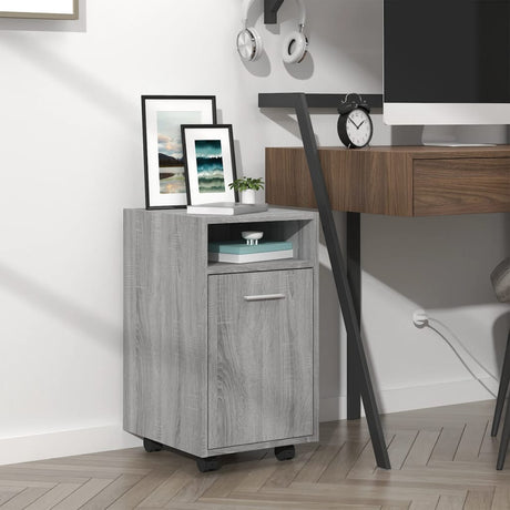 Side Cabinet With Wheels 33X38X60 Cm Engineered Wood