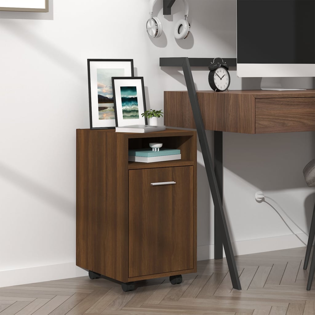 Side Cabinet With Wheels 33X38X60 Cm Engineered Wood