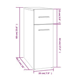 Apothecary Cabinet 20X45.5X60 Cm Engineered Wood