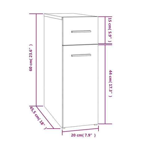 Apothecary Cabinet 20X45.5X60 Cm Engineered Wood