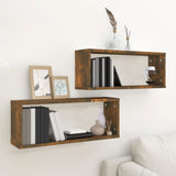 Wall Cube Shelves 2 Pcs 60X15X23 Cm Engineered Wood