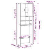 Washing Machine Cabinet 64X25.5X190 Cm