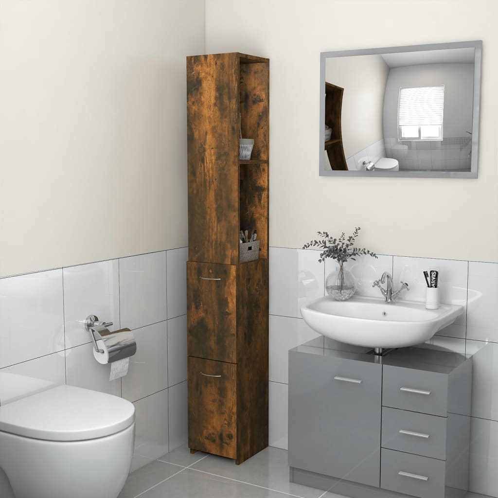 Bathroom Cabinet 25X26.5X170 Cm Engineered Wood
