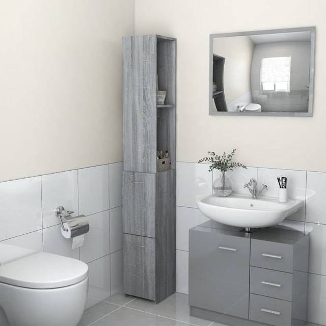 Bathroom Cabinet 25X26.5X170 Cm Engineered Wood