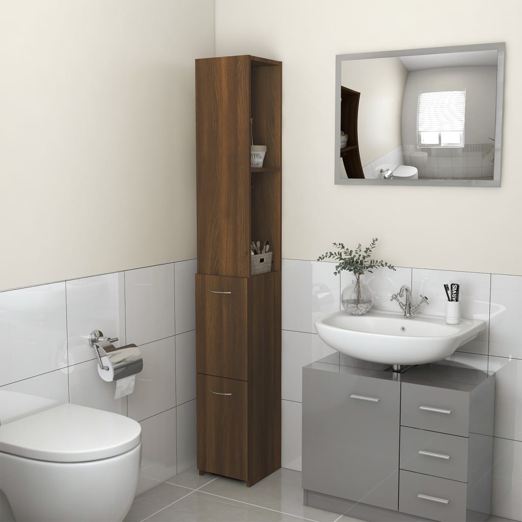 Bathroom Cabinet 25X26.5X170 Cm Engineered Wood