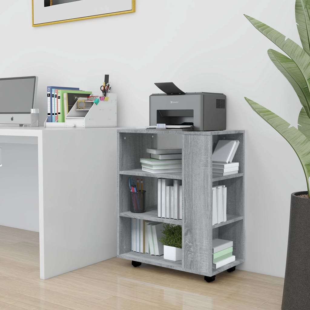 Rolling Cabinet 60X35X75 Cm Engineered Wood