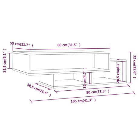 Coffee Table 105X55X32 Cm Engineered Wood