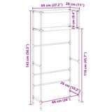 2-Tier Storage Rack Over Washing Machine 69X28X143 Cm Iron