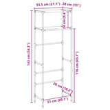 2-Tier Storage Rack Over Toilet 53.5X28X143 Cm Iron