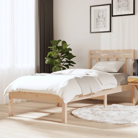 3100589  Bed Frame Without Mattress Solid Wood (810017+814094)