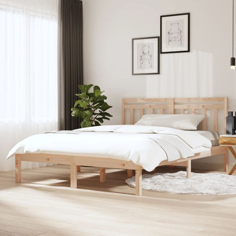 3100589  Bed Frame Without Mattress Solid Wood (810017+814094)