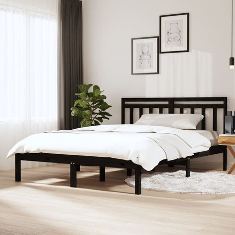 3100589  Bed Frame Without Mattress Solid Wood (810017+814094)