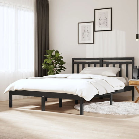 3100589  Bed Frame Without Mattress Solid Wood (810017+814094)