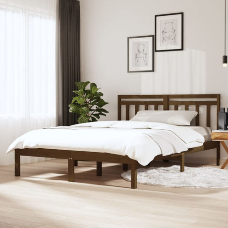 3100589  Bed Frame Without Mattress Solid Wood (810017+814094)