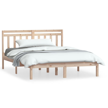 3100589  Bed Frame Without Mattress Solid Wood (810017+814094)
