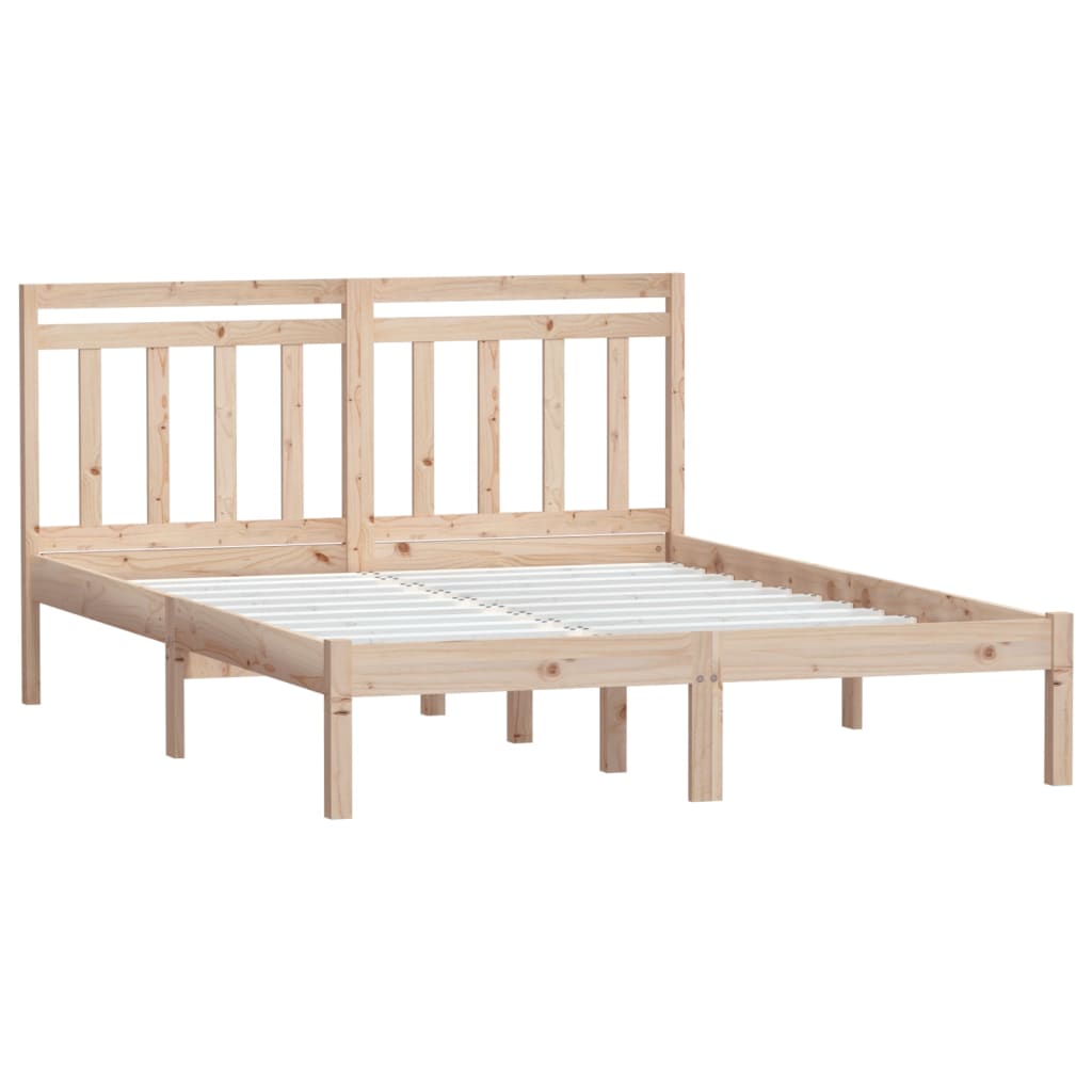3100589  Bed Frame Without Mattress Solid Wood (810017+814094)