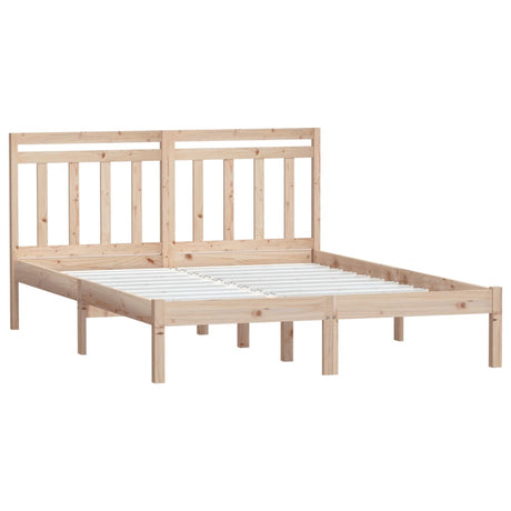 3100589  Bed Frame Without Mattress Solid Wood (810017+814094)