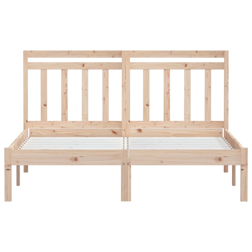 3100589  Bed Frame Without Mattress Solid Wood (810017+814094)