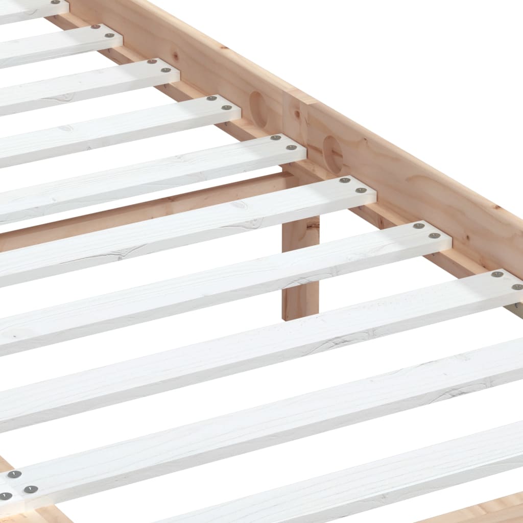 3100589  Bed Frame Without Mattress Solid Wood (810017+814094)