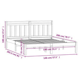 3100589  Bed Frame Without Mattress Solid Wood (810017+814094)