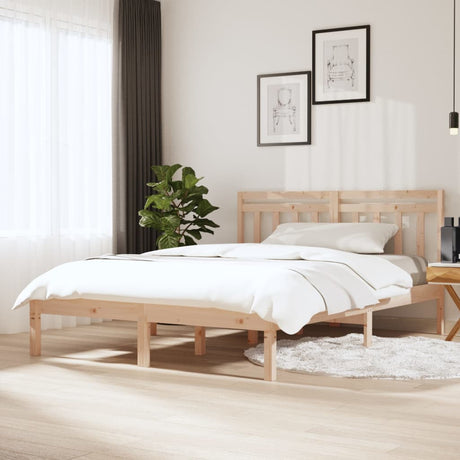 3100589  Bed Frame Without Mattress Solid Wood (810017+814094)