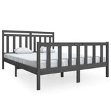 Bed Frame without Mattress Grey King Size Solid Wood