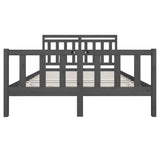 Bed Frame without Mattress Grey King Size Solid Wood