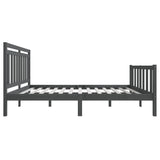 Bed Frame without Mattress Grey King Size Solid Wood