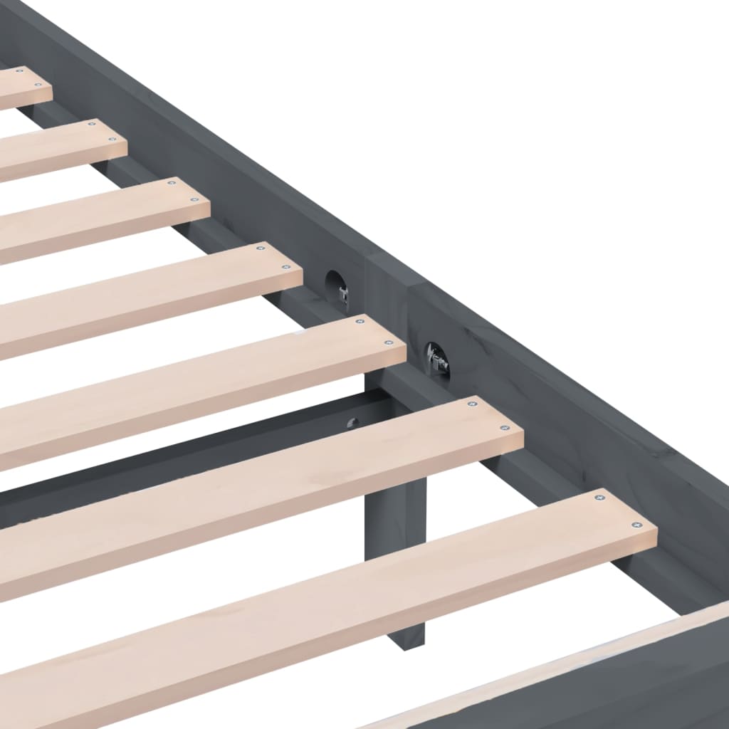 Bed Frame without Mattress Grey King Size Solid Wood