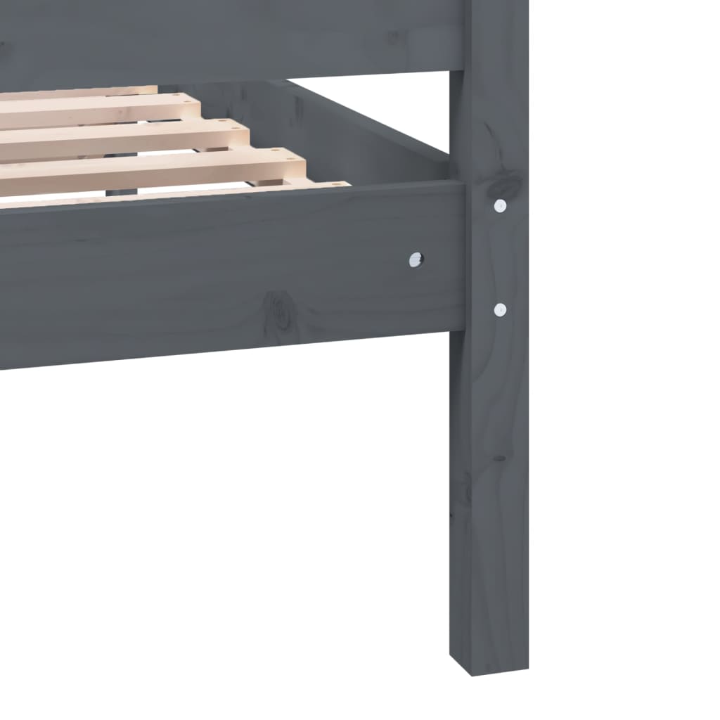 Bed Frame without Mattress Grey King Size Solid Wood