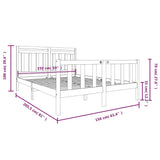 Bed Frame without Mattress Grey King Size Solid Wood