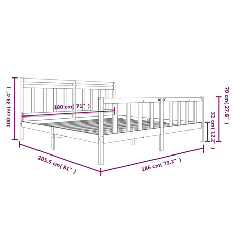 Bed Frame Without Mattress Super King Solid Wood