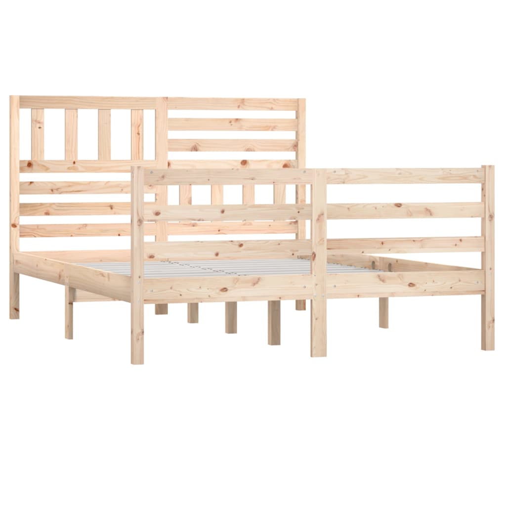 Bed Frame without Mattress Solid Wood 140x190 cm