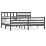 Bed Frame without Mattress Grey Solid Wood 200x200 cm