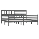 Bed Frame without Mattress Grey Solid Wood 200x200 cm