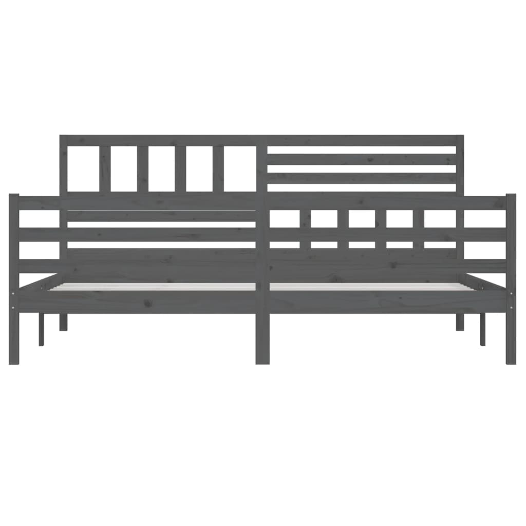Bed Frame without Mattress Grey Solid Wood 200x200 cm