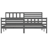 Bed Frame without Mattress Grey Solid Wood 200x200 cm