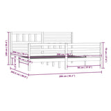 Bed Frame without Mattress Grey Solid Wood 200x200 cm